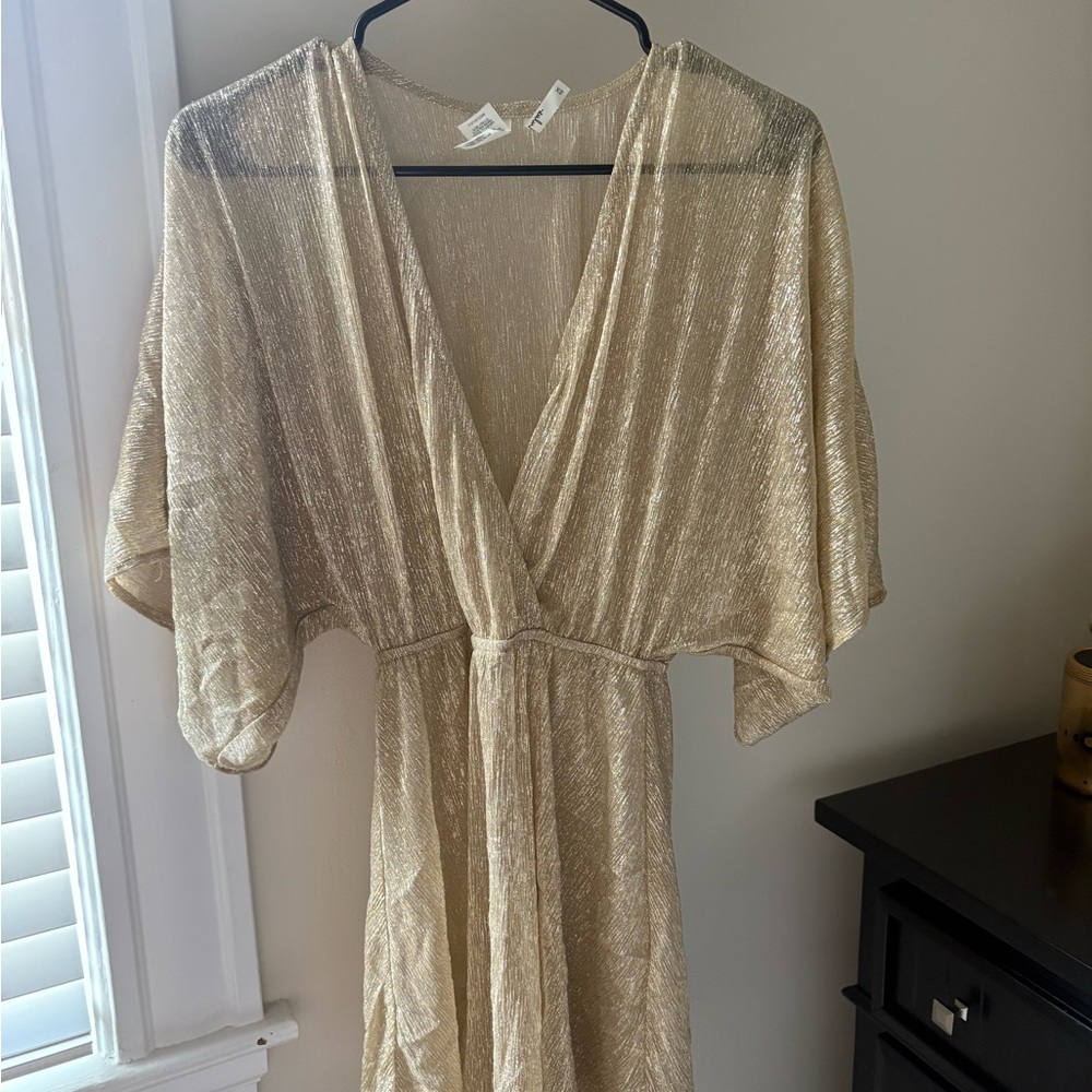 Lulu's Radiant Gold Dress Swim Cover Up